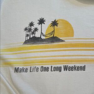 Tommy Bahama White Long Sleeve Tee with Island Graphic